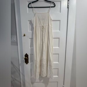Zara Elegant Cream Spaghetti Strap Dress